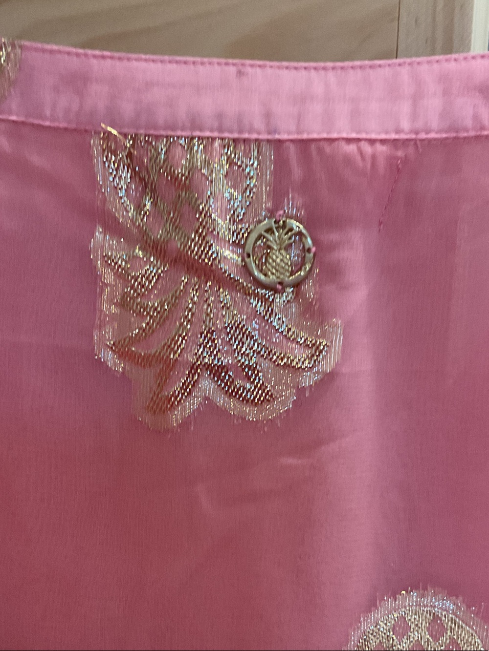 NWT, baby doll Simply Southern Pink Tiered Dress with Gold Foil Accents. - Picture 3 of 10